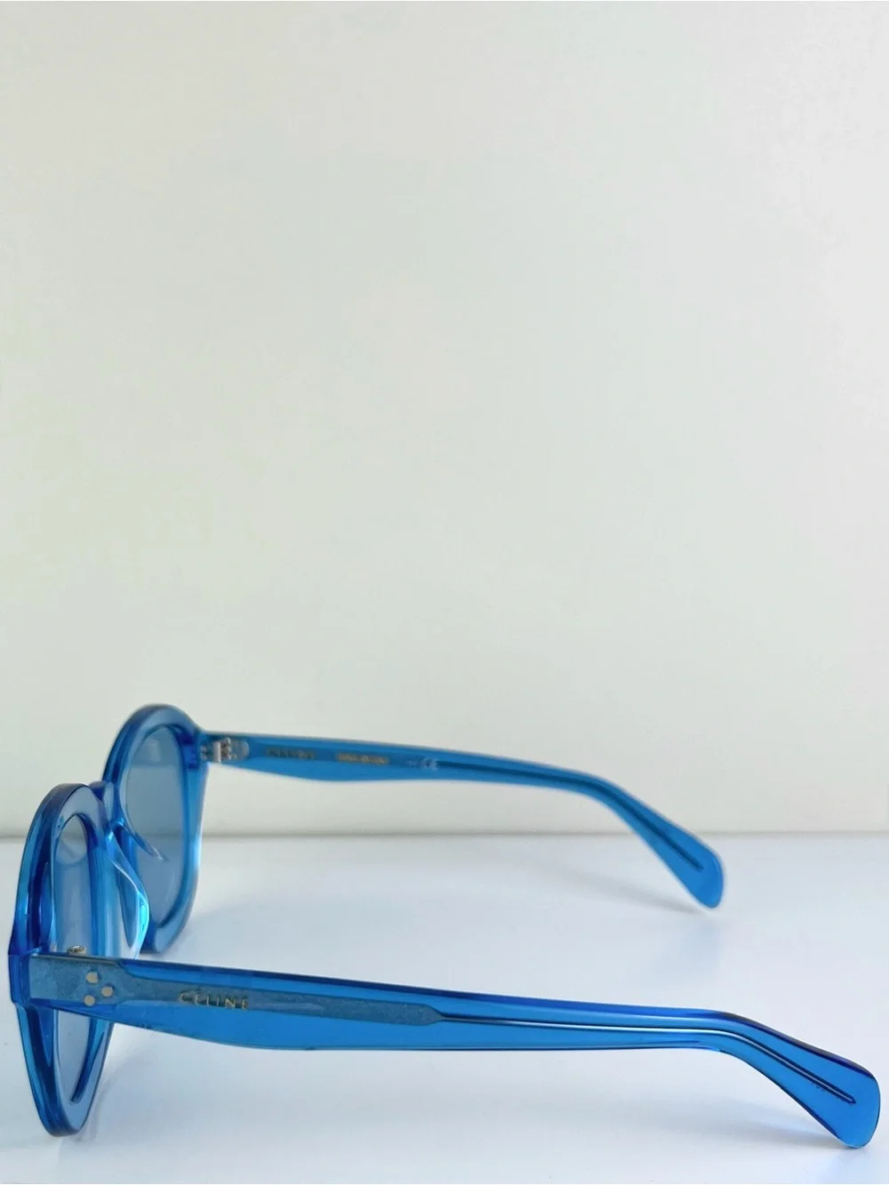 NEW CELINE BLUE ROUND SUNGLASSES - Picture 4 of 13